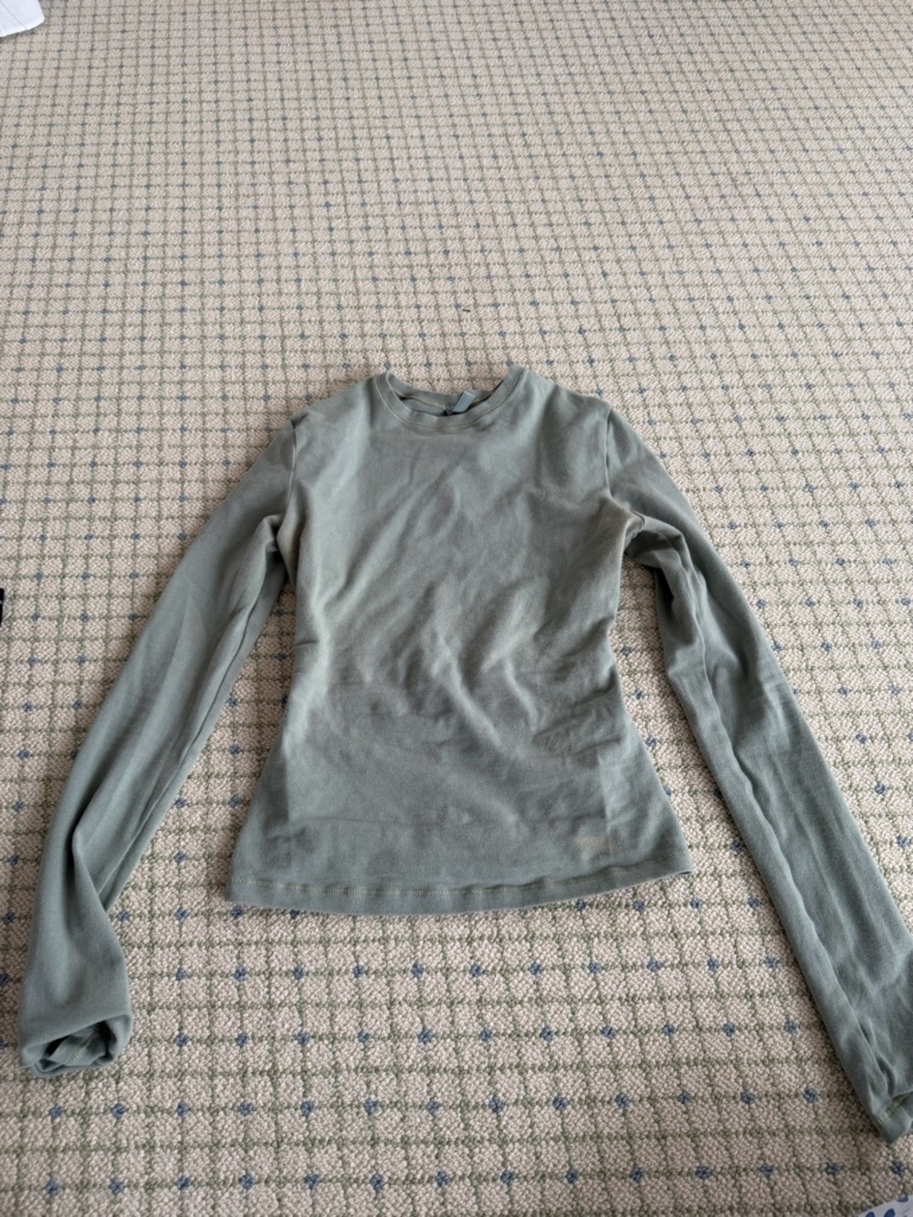 SKIMS Long Sleeve Crewneck Top - Sage